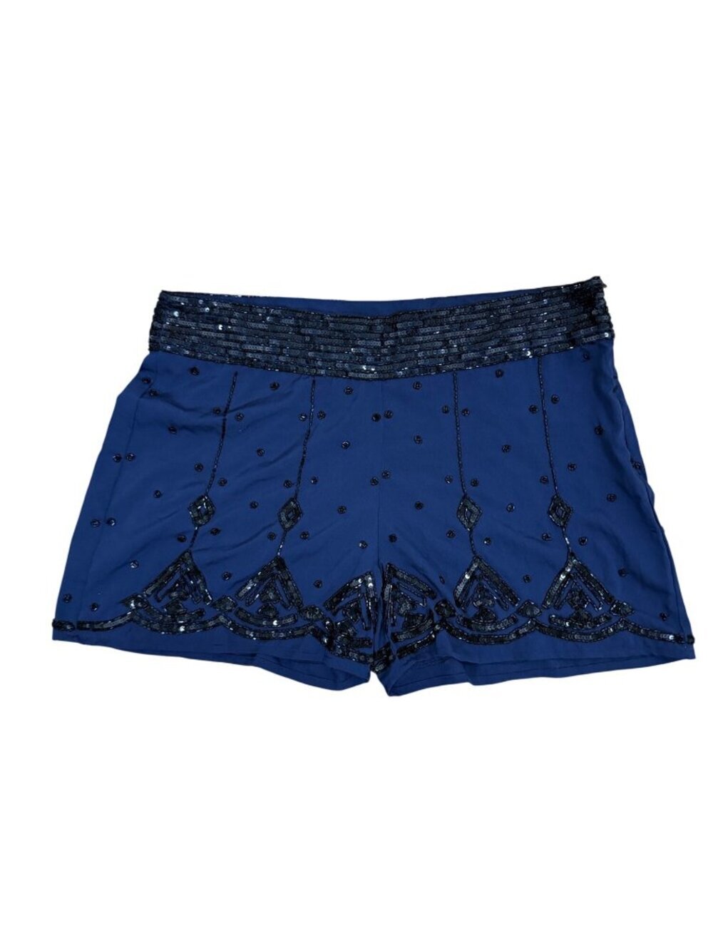 Piece of Cake Sequin Embellished Shorts Navy Black Festival Boho Glam Exclusive